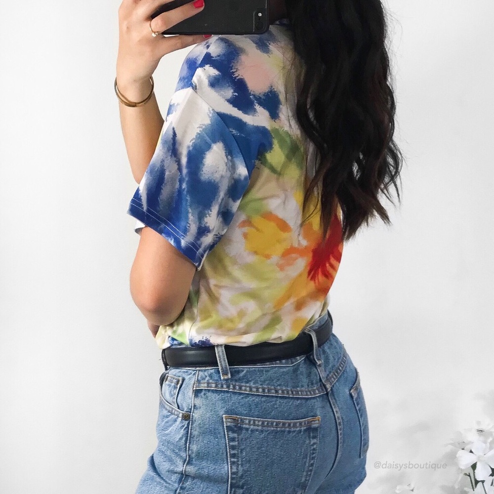 Good vibes colorful tie dye oversized t-shirt - Picture 3 of 4